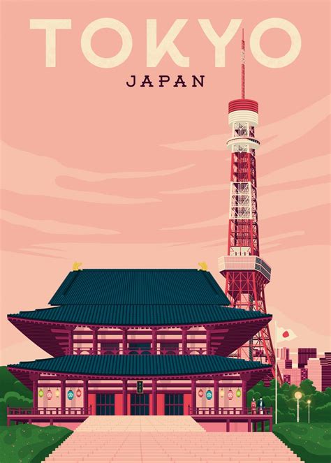 Tokyo Travel Poster Poster Picture Metal Print Paint By Olahoop