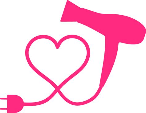 Blow Dryer With Heart Silhouette Hairdresser Free Svg File Svg Heart
