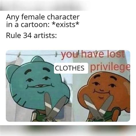 Any Female Character In A Cartoon Exists Rule Artists Ifunny