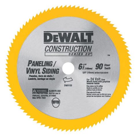 Dewalt Construction 6 12 In 90 Tooth Turbo High Speed Steel Circular