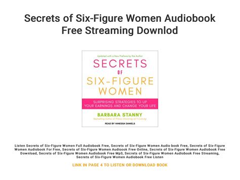 Secrets Of Six Figure Women Audiobook Free Streaming Downlod By