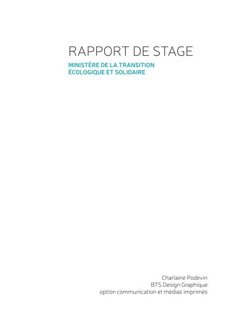 Ministère De La Transition écologique Et Solidaire Rapport De Stage