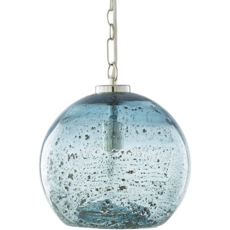 11 Contemporary Clear And Stone Blue Glass Hanging Pendant Ceiling Light Fixture