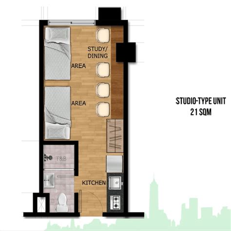 Studio Type Condo Unit Floor Plan
