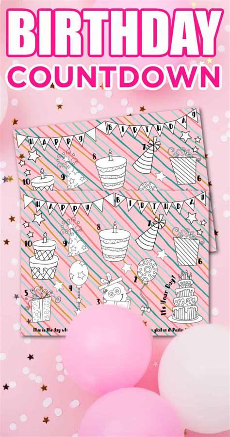 Birthday Countdown Sheet Free Printable Birthday Coun