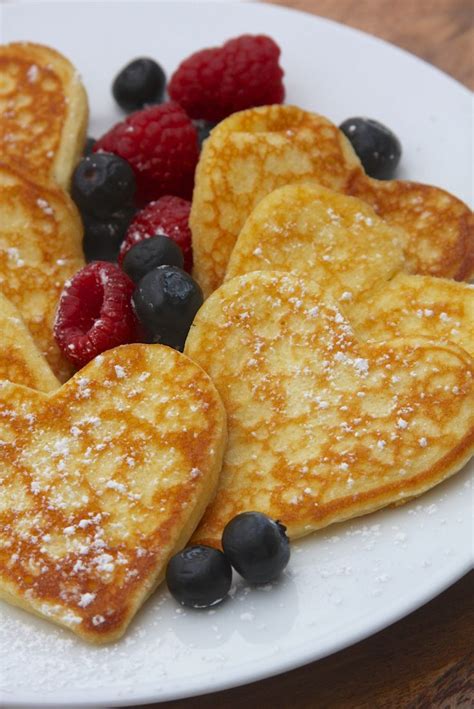 Valentines Day Heart Shaped Pancakes Valentines Food Valentines