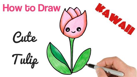 You can draw this flower freehand while looking at your computer monitor or print out this page to get a closer look at each step. How to Draw cartoon flower tulip cute and easy | Cartoon ...