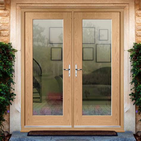 Door Frame For Double Doors Double Glass Door With Steel Look Frames