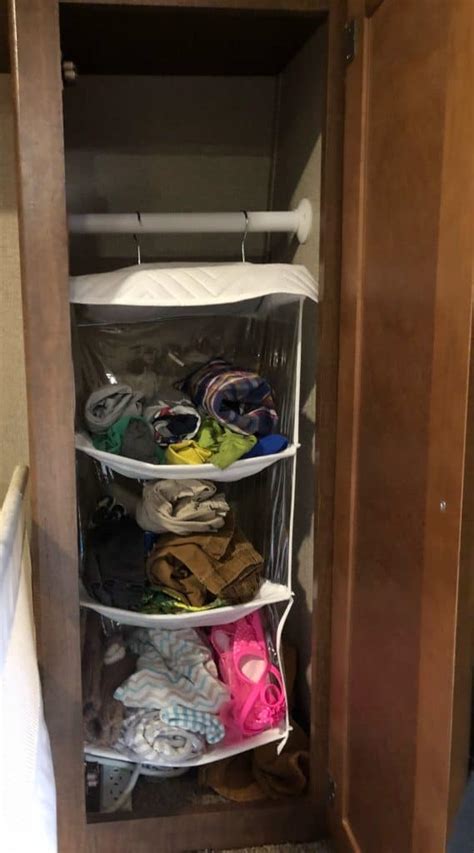Rv closet organization can be tricky. rv closet organization idea with hanging organizer