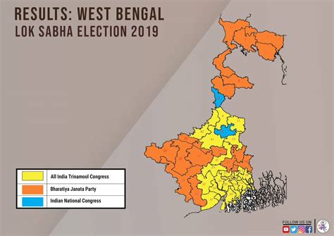 West Bengal Lok Sabha Election Results Map Lecetion
