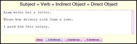 Subject + Verb + Indirect Object + Direct Object | English ...
