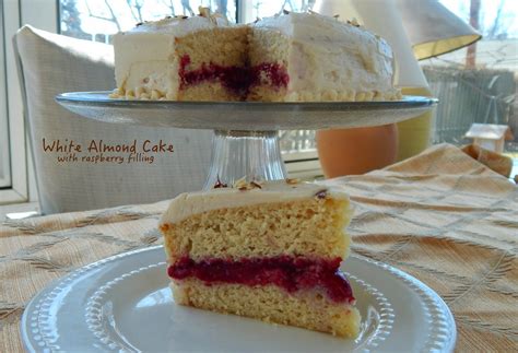 White Almond Cake With Raspberry Filling Cut The Wheat