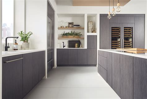 Contemporary Grey Wood Kitchen Kitchen Design Small Interior Design