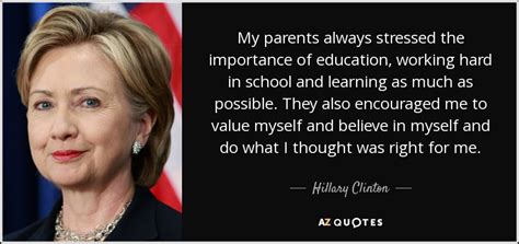 Hillary Clinton Quote My Parents Always Stressed The Importance Of