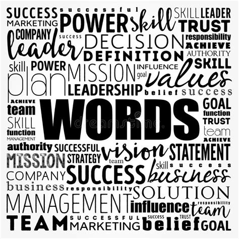 Words Word Cloud Collage Business Concept Background Stock