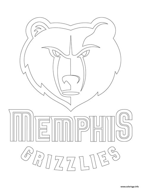 Coloriage Memphis Grizzlies Logo Nba Sport Dessin Basketball à imprimer