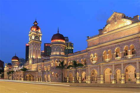 Sultan Abdul Samad Building At Dusk Merdeka Square Kuala Lumpur