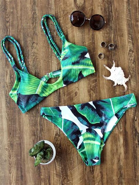 Sets De Bikini Con Estampado Tropical Trenzados From Romwe On 21 Buttons