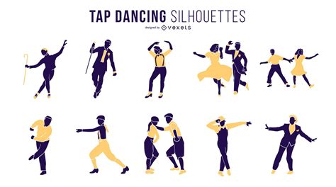 Tap Dancing Silhouette Set Vector Download
