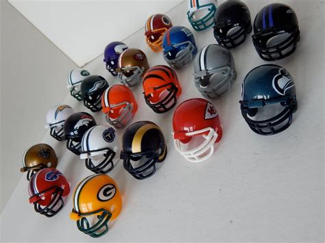 Miniature Collectible Nfl Helmets Plastic With Team Logo And Etsy