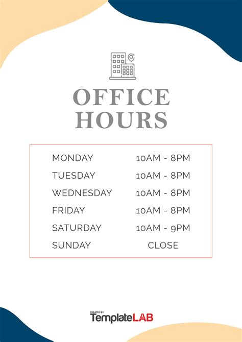 22 Printable Business Hours Templates Word Powerpoint Pdf