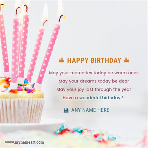 Celebrating birthdays with family and friends helps make our years that much brighter. Write Name On Candle Cake Birthday Card