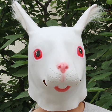 Halloween Party Cosplay Animal Mask Latex Rabbit Mask Funny Bunny Mask