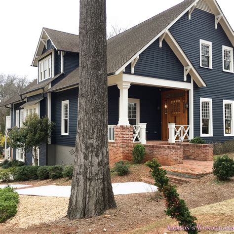 exterior-craftsman-home-house-dark-blue-gray-paint-color-restoration ...