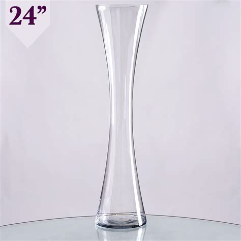 Tall Hourglass Shaped Clear Glass Vases Wedding Party Centerpieces