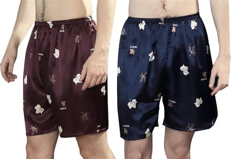 Admireme Mens Satin Boxer Shorts Silk Pajamas Shorts Sleepwear Boxers