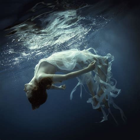 Underwater Dreams Girl With Ribbons Under Water Underwater Portrait Underwater Photoshoot