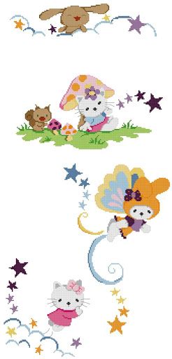 Key to happiness cross stitch chart. Hello Kitty - Counted cross stitch patterns and charts