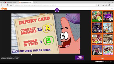 Are You Smarter Than Patrick Star Gameplay Youtube
