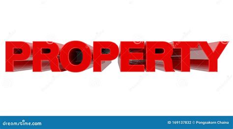 Property Word On White Background 3d Rendering Stock Illustration