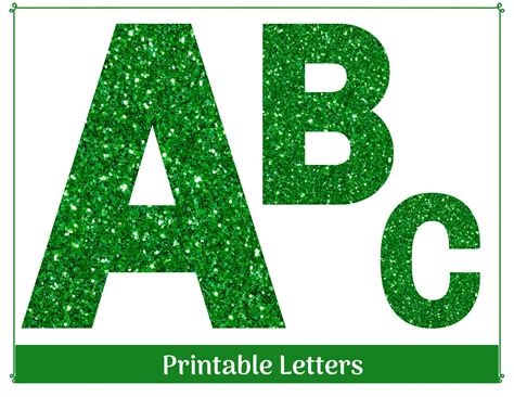 Green Glitter Alphabet Clip Art Letters A Z Printable And Etsy