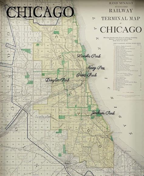 1922 Map Of Chicago Rand Mcnally Standard Railway Map For Sale At