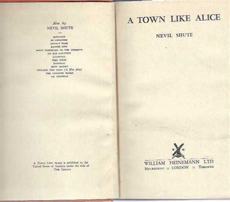 Town Like Alice A First Edition By Nevil Shute Very Good 1950