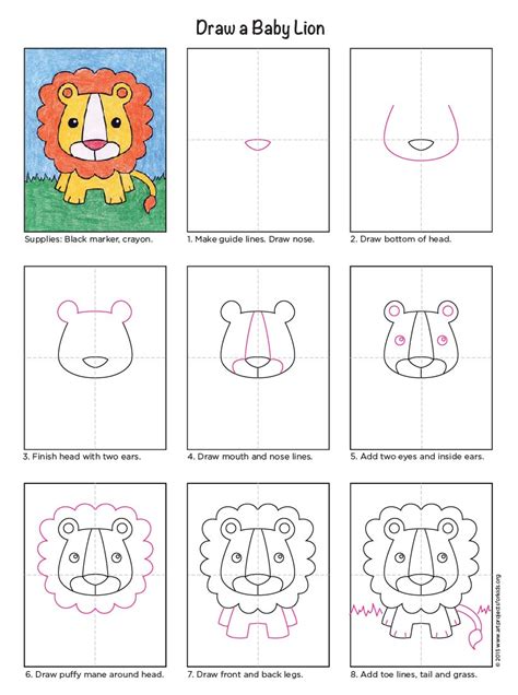 Draw A Baby Lion · Art Projects For Kids