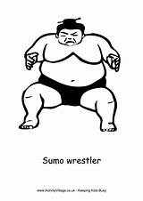 Sumo Wrestler Colouring Wrestling sketch template