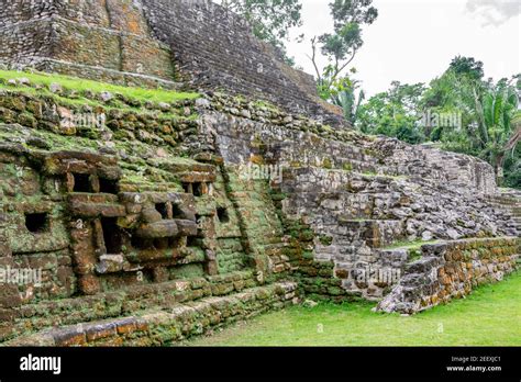 Temple Of The Jaguar Masks At The Mayan Ruins Of Lamanai In The Orange