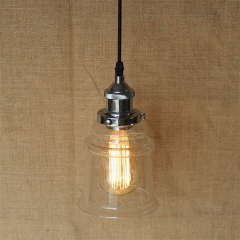 Loft Hanging Clear Glass Shade Mini Pendant Lamp For Kitchen Lights