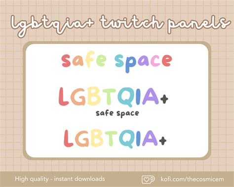 Lgbtqia Safe Space Twitch Panels Pride Month Twitch Stream Etsy