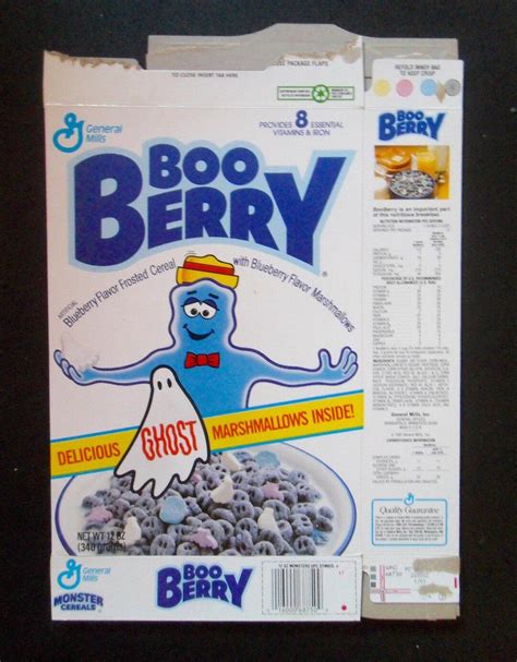 Boo Berry Cereal Box Flattened Ghosts Marshmallows 3774331554