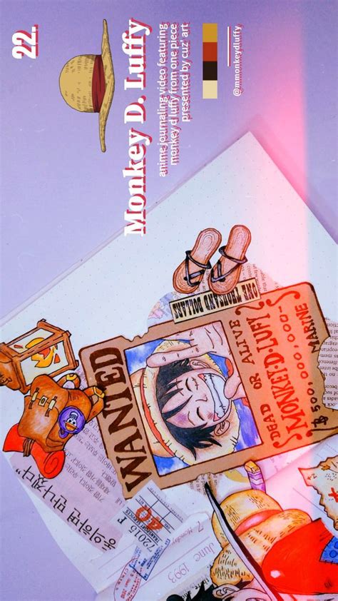 Art Journal Bullet Journal Coloring Markers Monkey D Luffy Jurnal