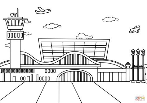 Ausmalbild: Flughafen | Ausmalbilder kostenlos zum ausdrucken