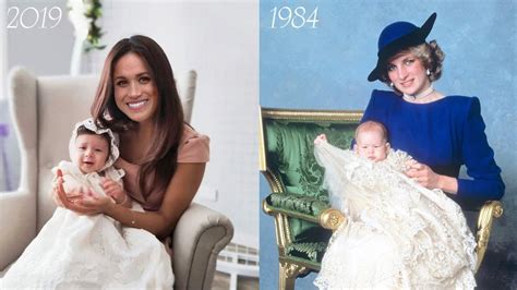 Meghan markle and prince harry are sharing a peek at life in california with little archie. Duchess of Sussex VS Princess Diana christening photo ...