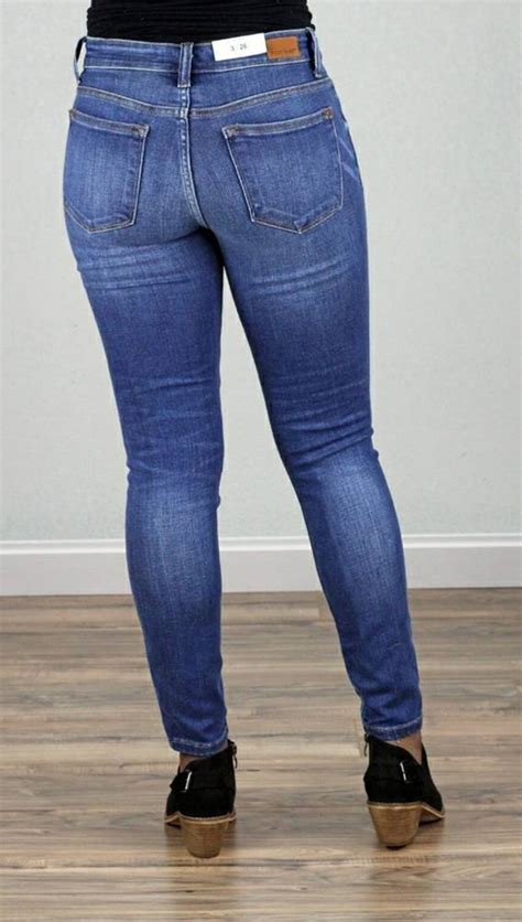 Judy Blue Mid Rise Skinny Jeans Etsy