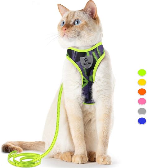 Cat Harness And Leash Set Stylish Escape Proof Cat Vest Harness Adjustable Breathable Pet