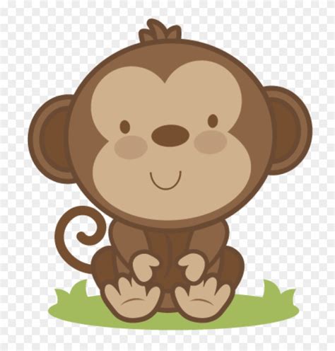 Baby Monkey Clip Art Ba Monkey Svg Cutting File Monkey Cute Baby