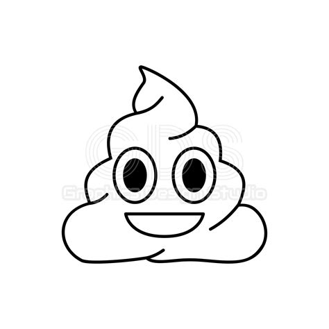Poop Emoji Outline Svg Ice Cream Emoji Svg Pile Of Poo Svg Etsy